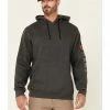 Hawx Men's Dark Grey Primo Logo Fleece-Lined Work Hooded Work Sweatshirt  -Hawx Shop 2000325295 021 P1