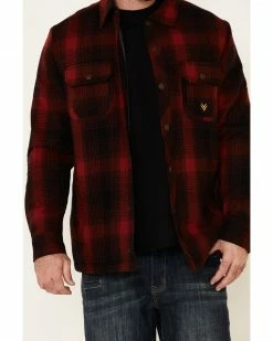 Hawx Men's Red Timberline Sherpa-Lined Flannel Work Shirt Jacket  -Hawx Shop 2000325299 600 P3