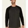 Hawx Men's Dark Grey Original Baseball Crew Long Sleeve Work T-Shirt  -Hawx Shop 2000325311 021 P1