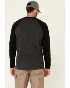 Hawx Men's Dark Grey Original Baseball Crew Long Sleeve Work T-Shirt  -Hawx Shop 2000325311 021 P4