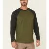 Hawx Men's Moss Green Original Baseball Crew Long Sleeve Work T-Shirt  -Hawx Shop 2000325313 370 P1