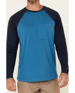 Hawx Men's Original Baseball Crew Long Sleeve Work T-Shirt Blue 9 Hawx Men's Original Baseball Crew Long Sleeve Work T-Shirt Blue -Hawx Shop 2000325314 400 P3