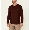 Hawx Men's Dark Red Thermal Waffle Graphic Crew Long Sleeve Work Shirt  -Hawx Shop 2000325321 601 P1