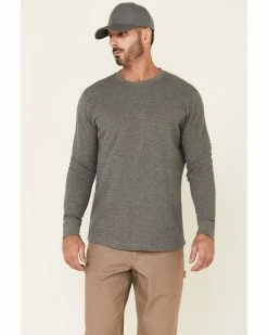 Hawx Men's Dark Grey Thermal Waffle Gear Graphic Crew Long Sleeve Work Shirt  -Hawx Shop 2000325322 021 P1 1