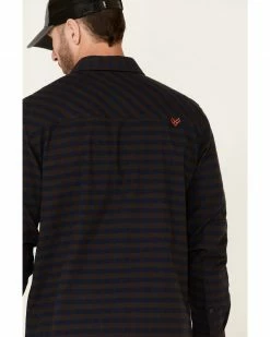 Hawx Men's Navy Newport Herringbone Stretch Check Long Sleeve Work Shirt 12 Hawx Men's Navy Newport Herringbone Stretch Check Long Sleeve Work Shirt -Hawx Shop 2000325328 410 P5
