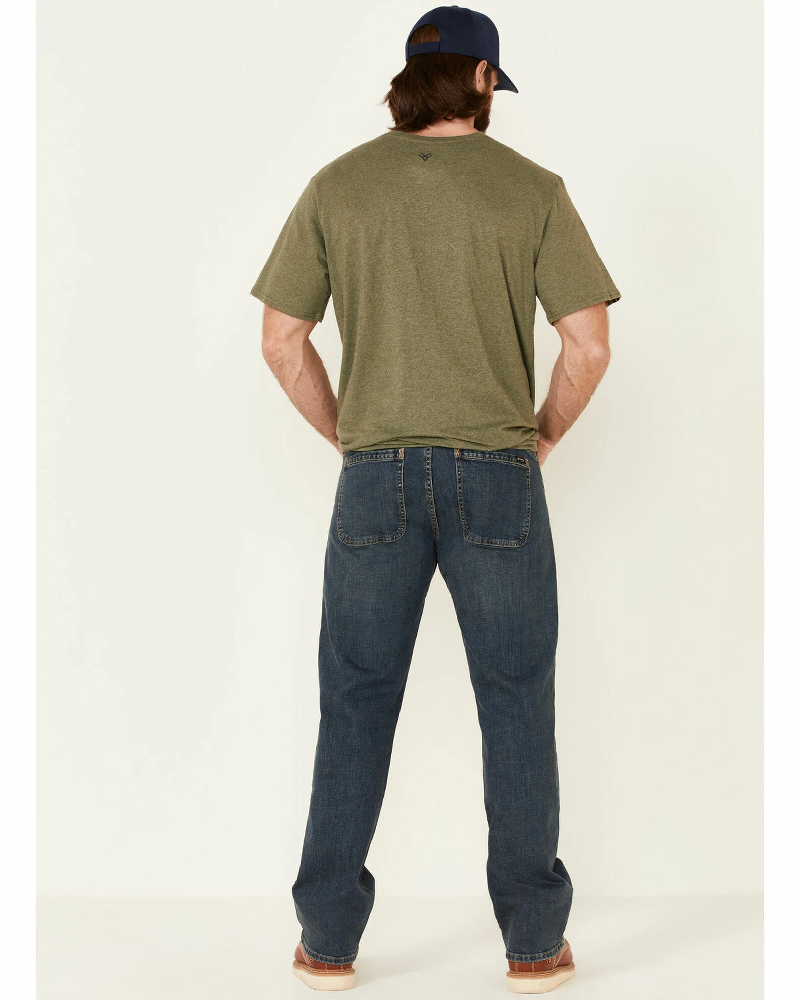 Hawx Men's Medium Wash Stretch Bootcut Lined Work Jeans Medium Blue 4 Hawx Men's Medium Wash Stretch Bootcut Lined Work Jeans Medium Blue - Image 2