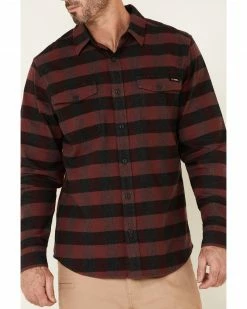 Hawx Men's Harris Stretch Plaid Long Sleeve Button-Down Work Flannel Shirt - Tall Dark Red 10 Hawx Men's Harris Stretch Plaid Long Sleeve Button-Down Work Flannel Shirt - Tall Dark Red -Hawx Shop 2000327323 601 P3