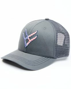Hawx Men's Charcoal Flag Logo Mesh-Back Ball Cap  -Hawx Shop 2000332524 022 P1 1