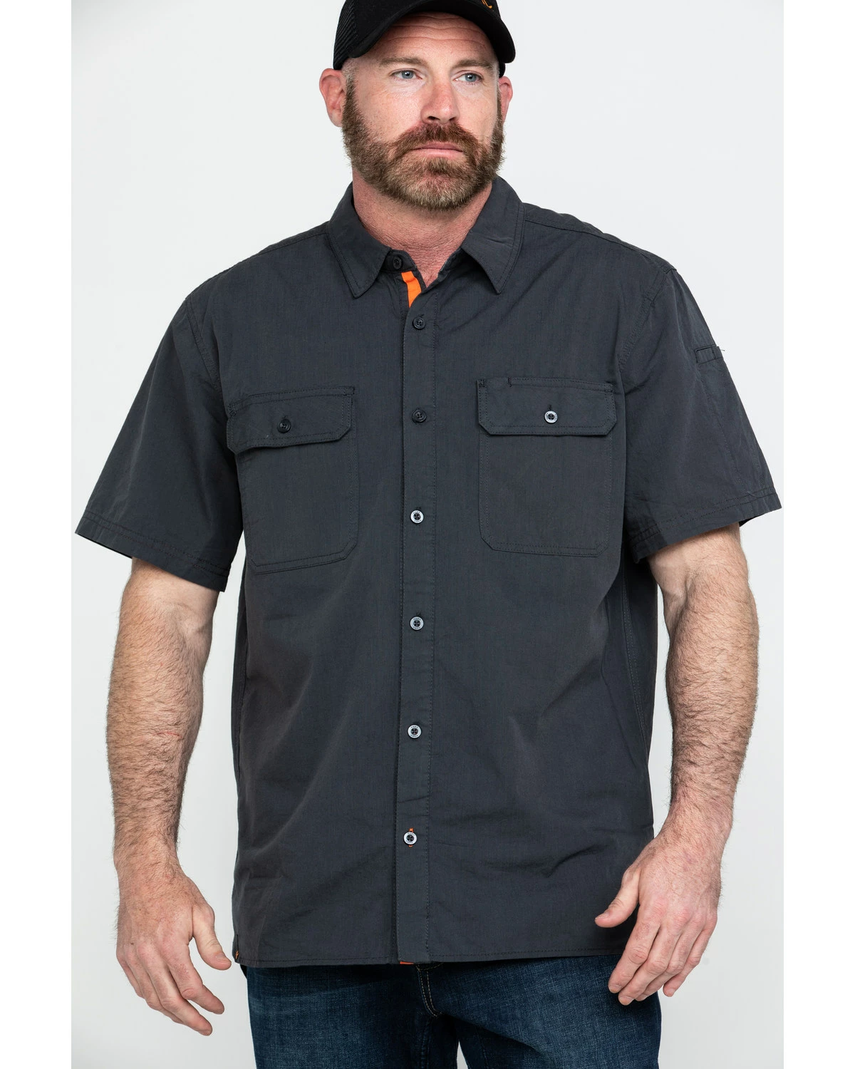 Hawx Men's Charcoal Solid Yarn Dye Two Pocket Short Sleeve Work Shirt - Big 9 Hawx Men's Charcoal Solid Yarn Dye Two Pocket Short Sleeve Work Shirt - Big - Image 7