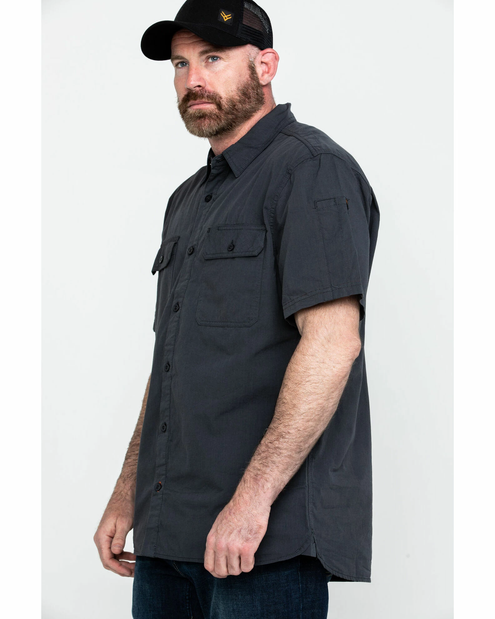 Hawx Men's Charcoal Solid Yarn Dye Two Pocket Short Sleeve Work Shirt - Big 5 Hawx Men's Charcoal Solid Yarn Dye Two Pocket Short Sleeve Work Shirt - Big - Image 3