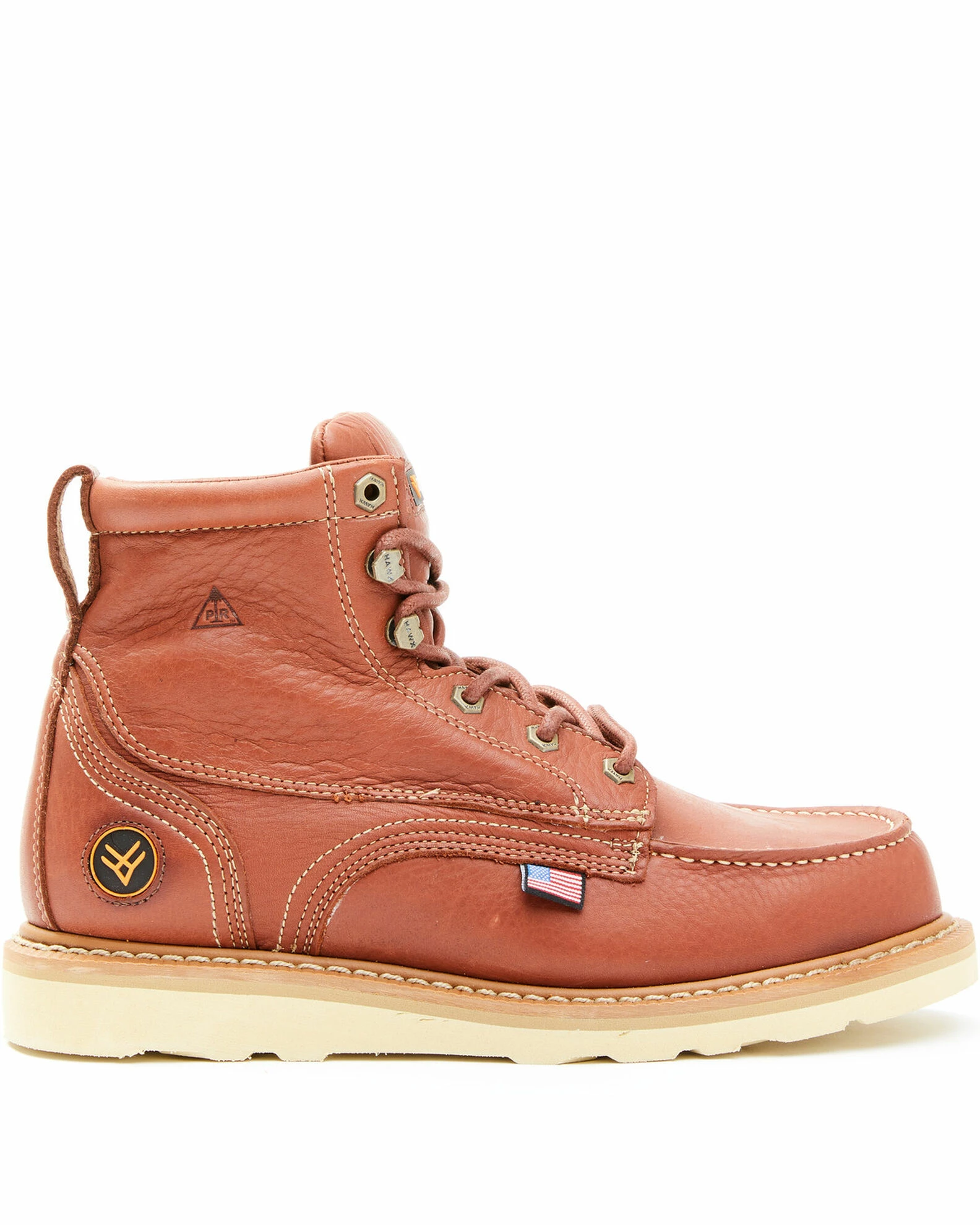 Hawx Men's Dark Brown USA Moc Wedge Work Boots - Soft Toe 4 Hawx Men's Dark Brown USA Moc Wedge Work Boots - Soft Toe - Image 2