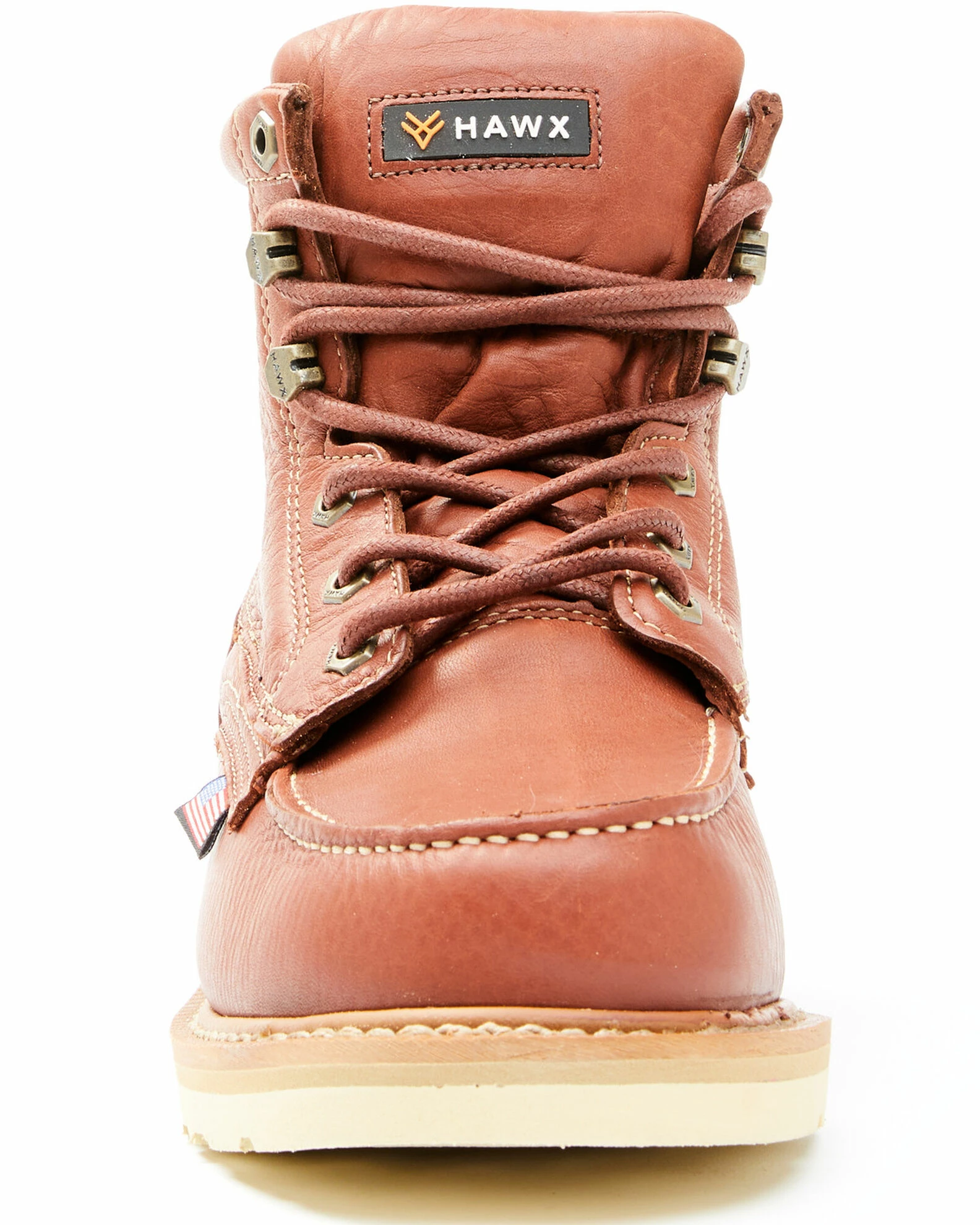 Hawx Men's Dark Brown USA Moc Wedge Work Boots - Soft Toe 6 Hawx Men's Dark Brown USA Moc Wedge Work Boots - Soft Toe - Image 4