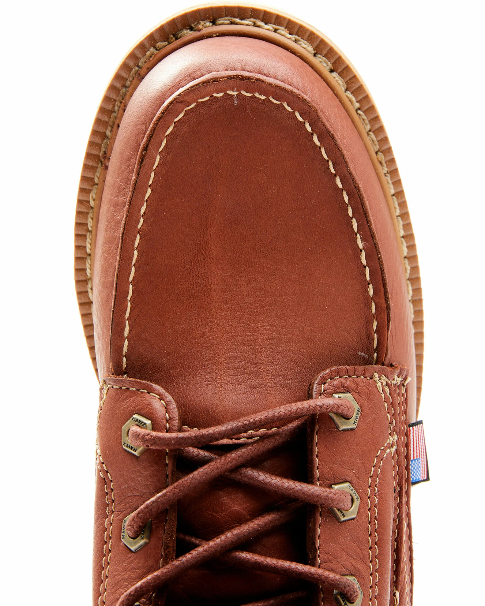 Hawx Men's Dark Brown USA Moc Wedge Work Boots - Soft Toe 8 Hawx Men's Dark Brown USA Moc Wedge Work Boots - Soft Toe - Image 6