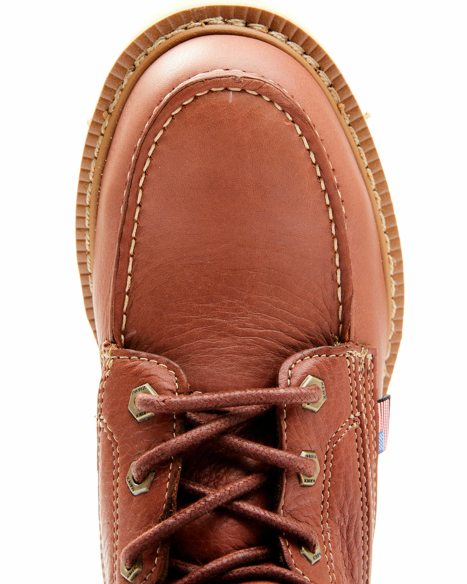 Hawx Men's Dark Brown USA Moc Wedge Work Boots - Steel Toe 8 Hawx Men's Dark Brown USA Moc Wedge Work Boots - Steel Toe - Image 6