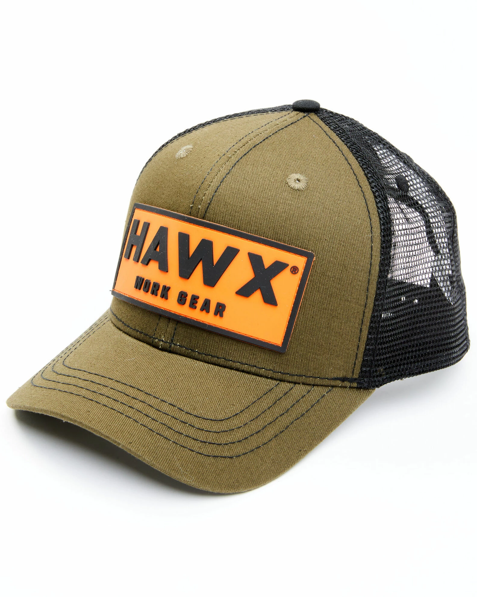 Hawx Men's Olive Logo Patch Mesh-Back Ball Cap 3 Hawx Men's Olive Logo Patch Mesh-Back Ball Cap