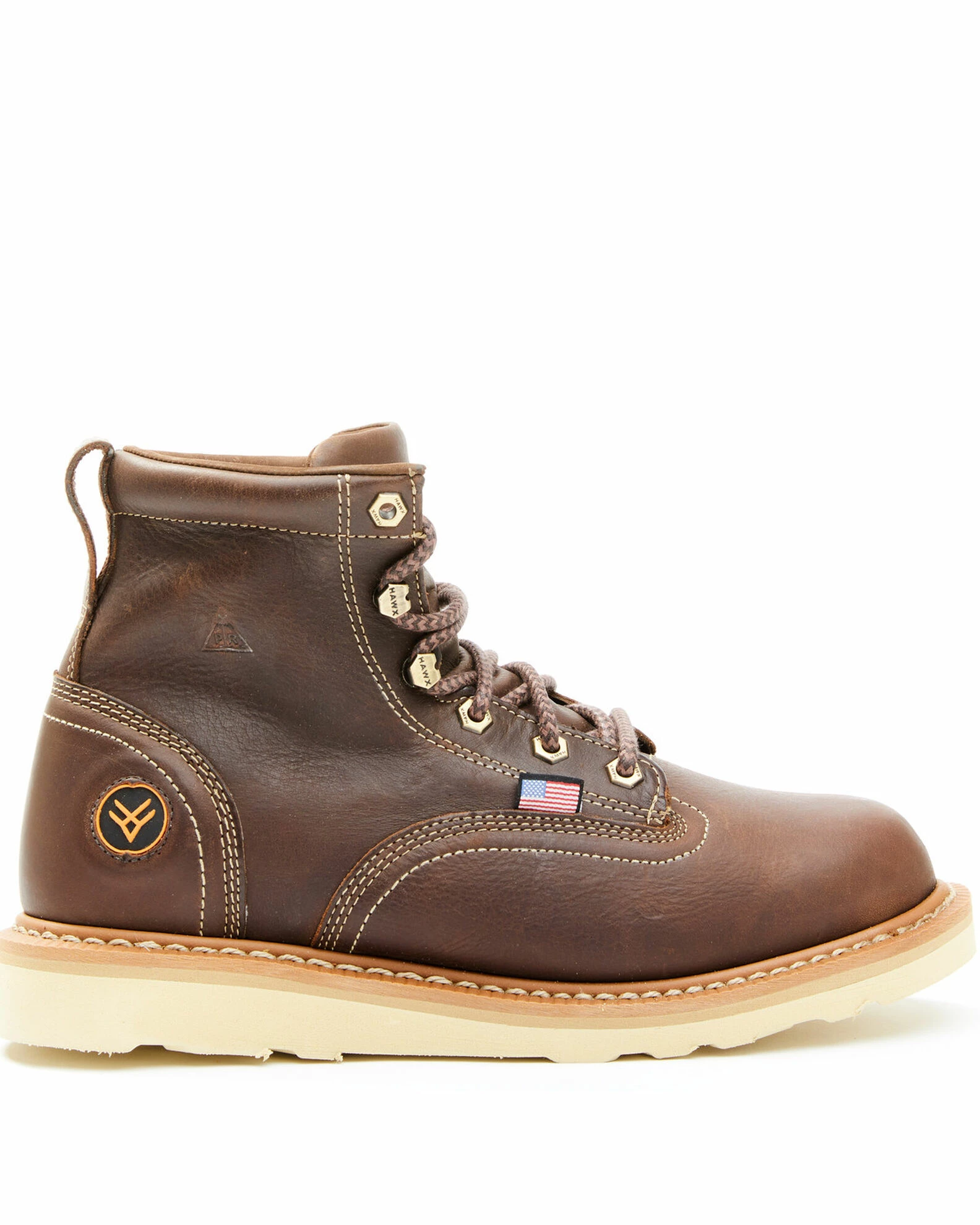 Hawx Men's Brown USA Wedge Work Boots - Soft Toe 4 Hawx Men's Brown USA Wedge Work Boots - Soft Toe - Image 2
