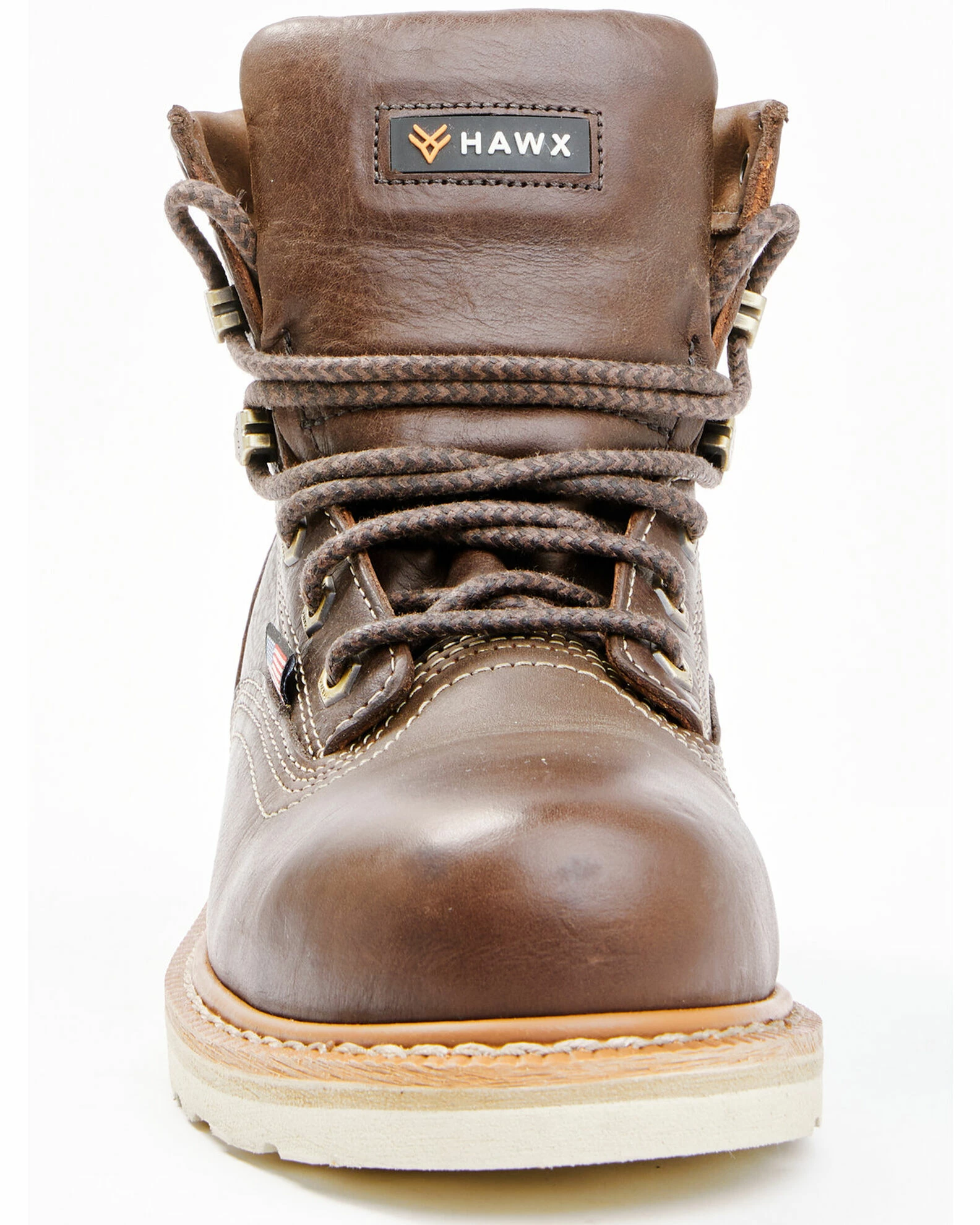Hawx Men's Brown USA Wedge Work Boots - Steel Toe 6 Hawx Men's Brown USA Wedge Work Boots - Steel Toe - Image 4