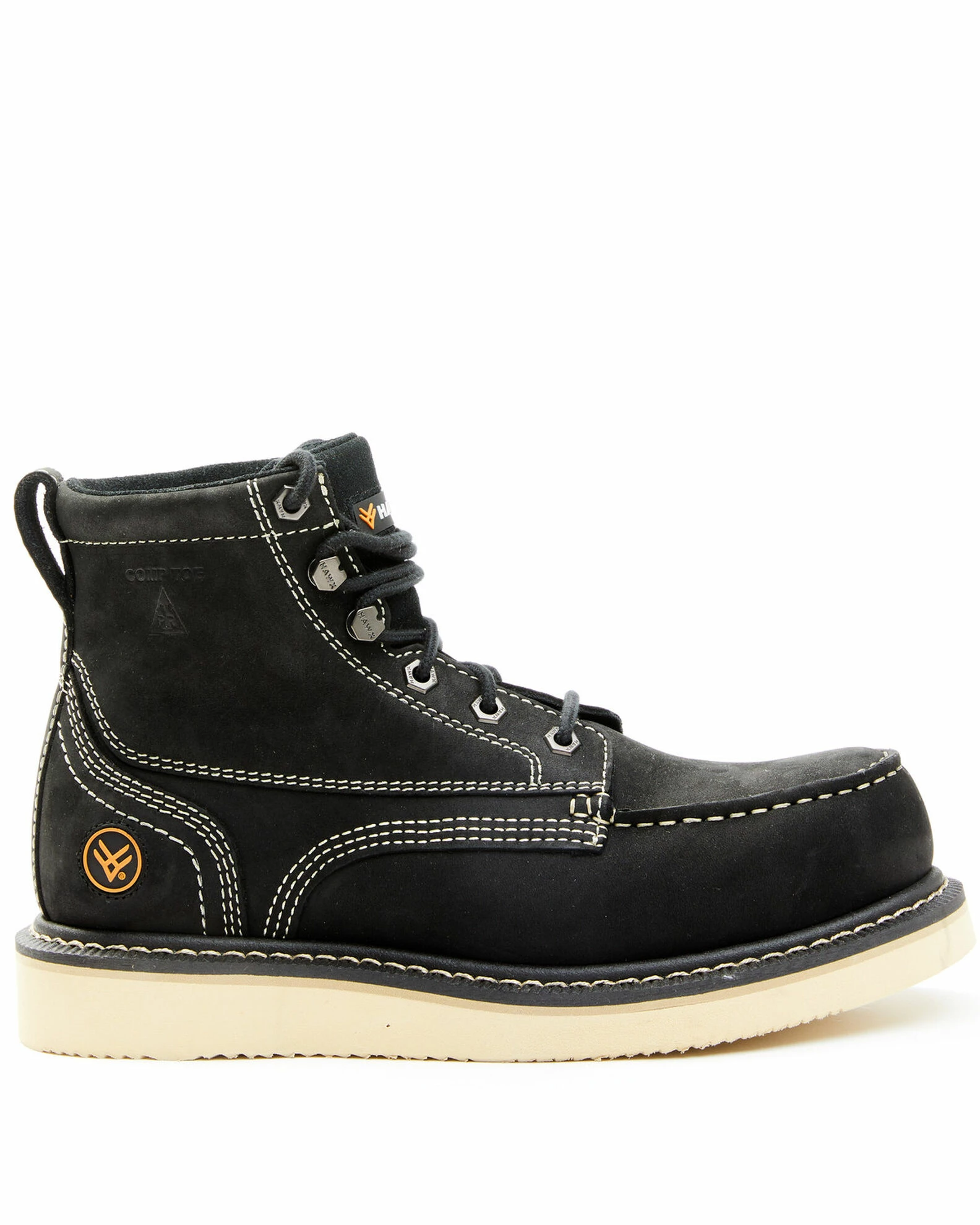 Hawx Men's Black Wedge Work Boots - Nano Composite Toe 4 Hawx Men's Black Wedge Work Boots - Nano Composite Toe - Image 2