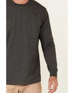 Hawx Men's Solid Charcoal Forge Long Sleeve Work Pocket T-Shirt  -Hawx Shop 2000342654 022 P3