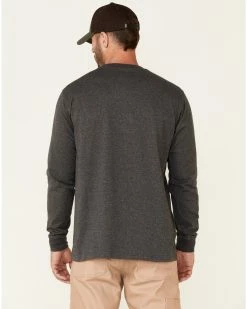 Hawx Men's Solid Charcoal Forge Long Sleeve Work Pocket T-Shirt - Tall  -Hawx Shop 2000342655 022 P4