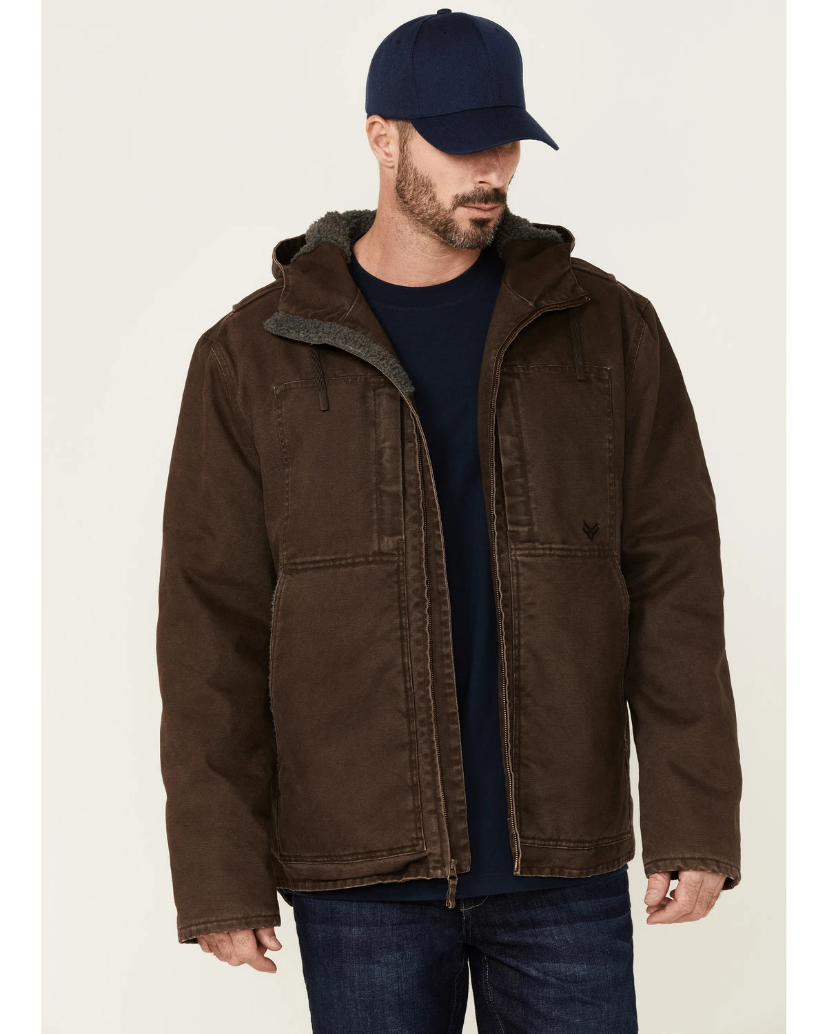 Hawx Men's Brown Castile Weathered Duck Hooded Zip-Front Insulated Work Jacket 7 Hawx Men's Brown Castile Weathered Duck Hooded Zip-Front Insulated Work Jacket - Image 5