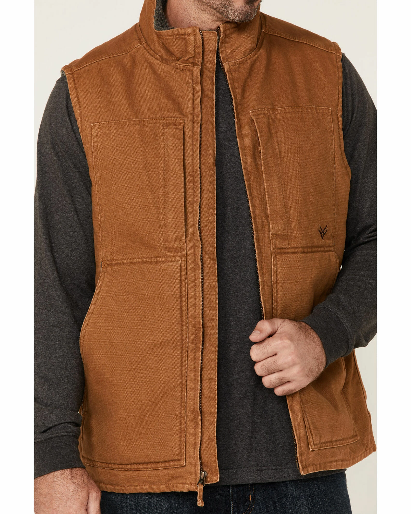 Hawx Men's Rust Copper Browder Weathered Duck Zip-Front Insulated Work Vest 5 Hawx Men's Rust Copper Browder Weathered Duck Zip-Front Insulated Work Vest - Image 3
