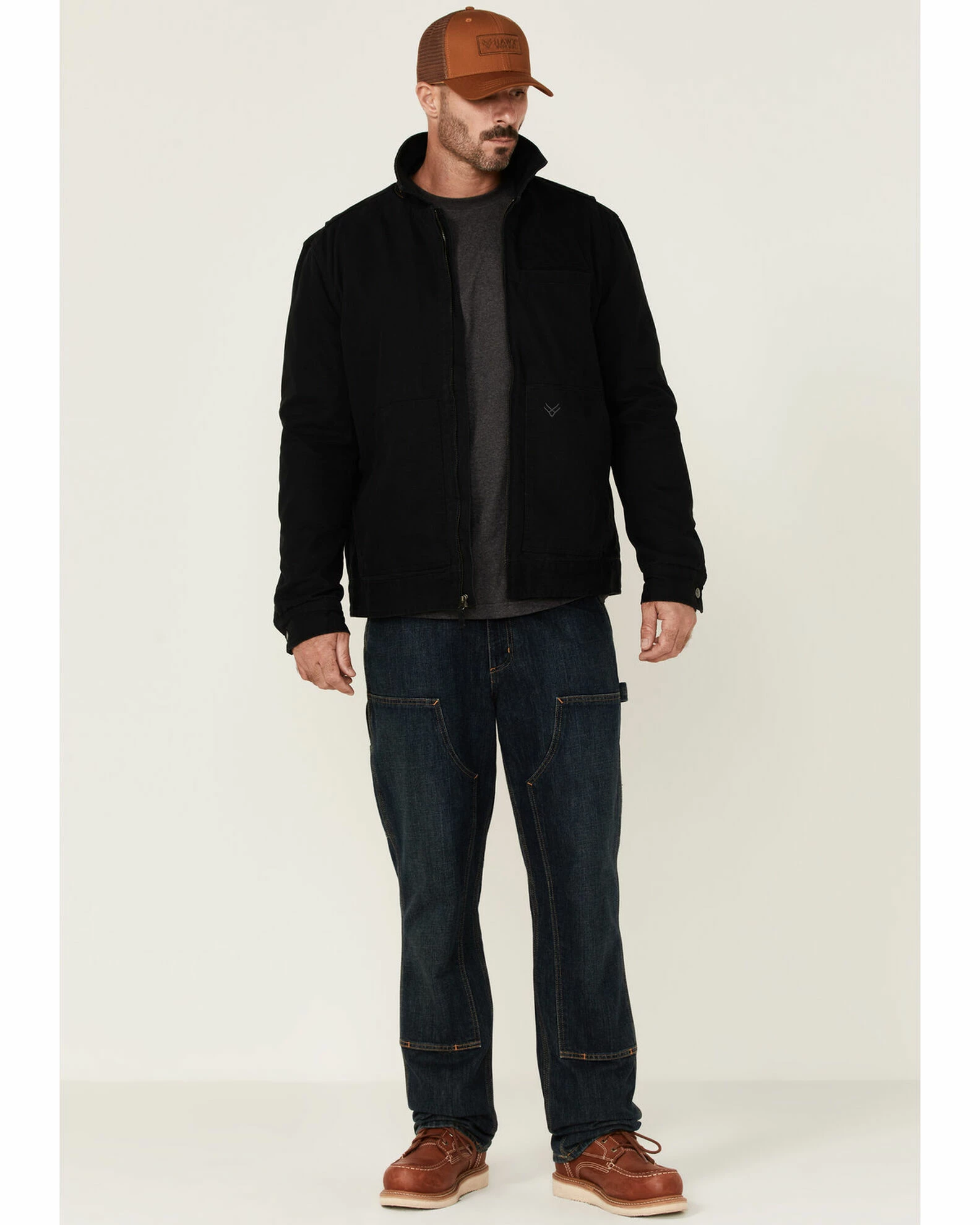 Hawx Men's Black Crawford Weathered Insulated Zip-Front Work Jacket 5 Hawx Men's Black Crawford Weathered Insulated Zip-Front Work Jacket - Image 3