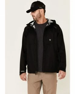 Hawx Men's Black Pro Elements Zip-Front Hooded Poly-Shell Work Jacket