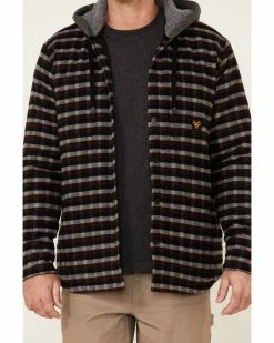 Hawx Men's Frederick's Mahogany Plaid Insulated Snap Front Hooded Work Shirt Jacket  -Hawx Shop 2000342852 204 P3