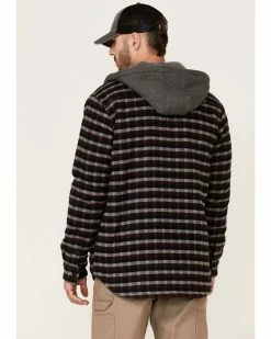 Hawx Men's Frederick's Mahogany Plaid Insulated Snap Front Hooded Work Shirt Jacket  -Hawx Shop 2000342852 204 P4