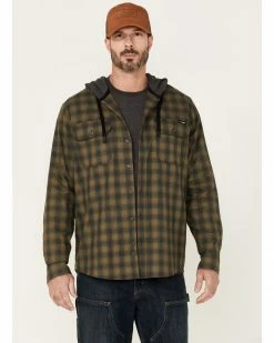 Hawx Men's Olive Plaid Robertson Button-Down Hooded Work Flannel Shirt 11 Hawx Men's Olive Plaid Robertson Button-Down Hooded Work Flannel Shirt -Hawx Shop 2000342919 341 P1 1