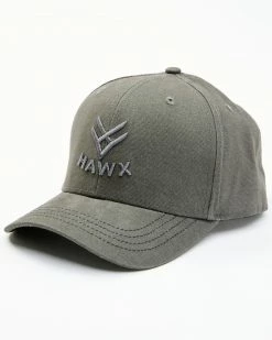 Hawx Men's Grey Embroidered Logo Solid-Back Ball CapĀ