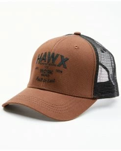Hawx Men's Dark Brown Logo Graphic Mesh-Back Ball CapĀ