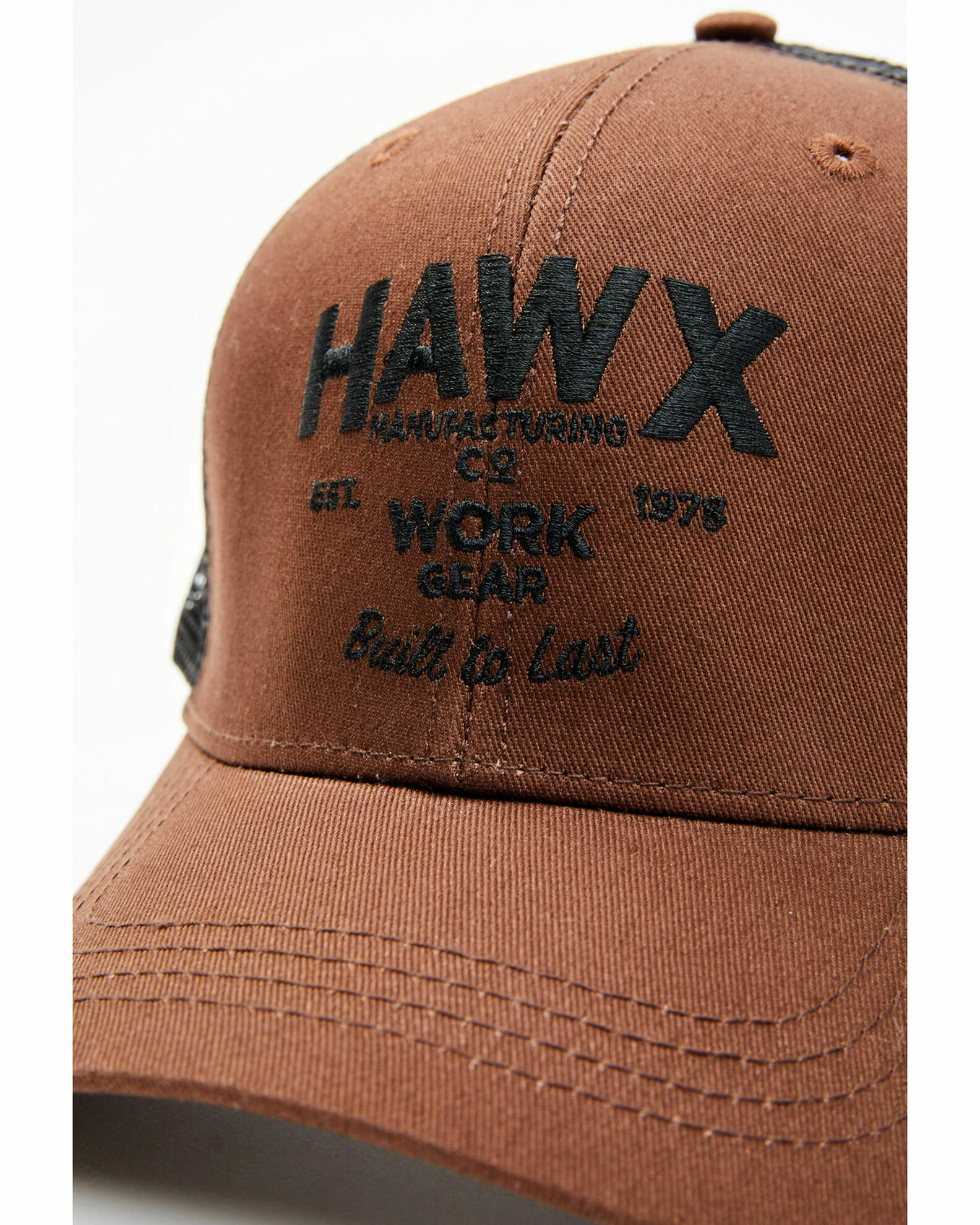 Hawx Men's Dark Brown Logo Graphic Mesh-Back Ball Cap 4 Hawx Men's Dark Brown Logo Graphic Mesh-Back Ball Cap - Image 2