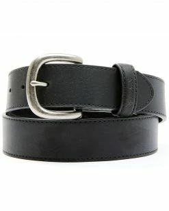 Hawx Men's Black Plain Leather Buckle Belt