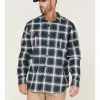 Hawx Men's FR Plaid Long Sleeve Button-Down Work Shirt Navy 2 Hawx Men's FR Plaid Long Sleeve Button-Down Work Shirt Navy -Hawx Shop 2000343145 410 P1