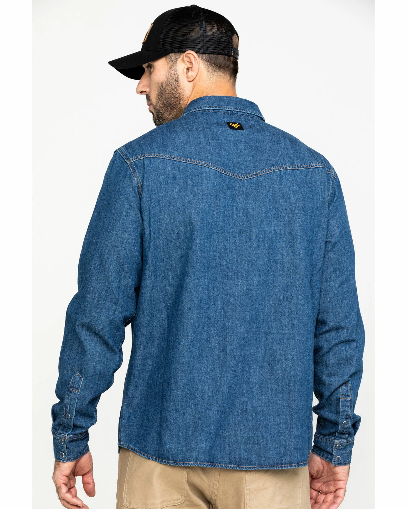 Hawx Men's Stonewashed Denim Snap Western Long Sleeve Work Shirt - Big Blue 4 Hawx Men's Stonewashed Denim Snap Western Long Sleeve Work Shirt - Big Blue - Image 2