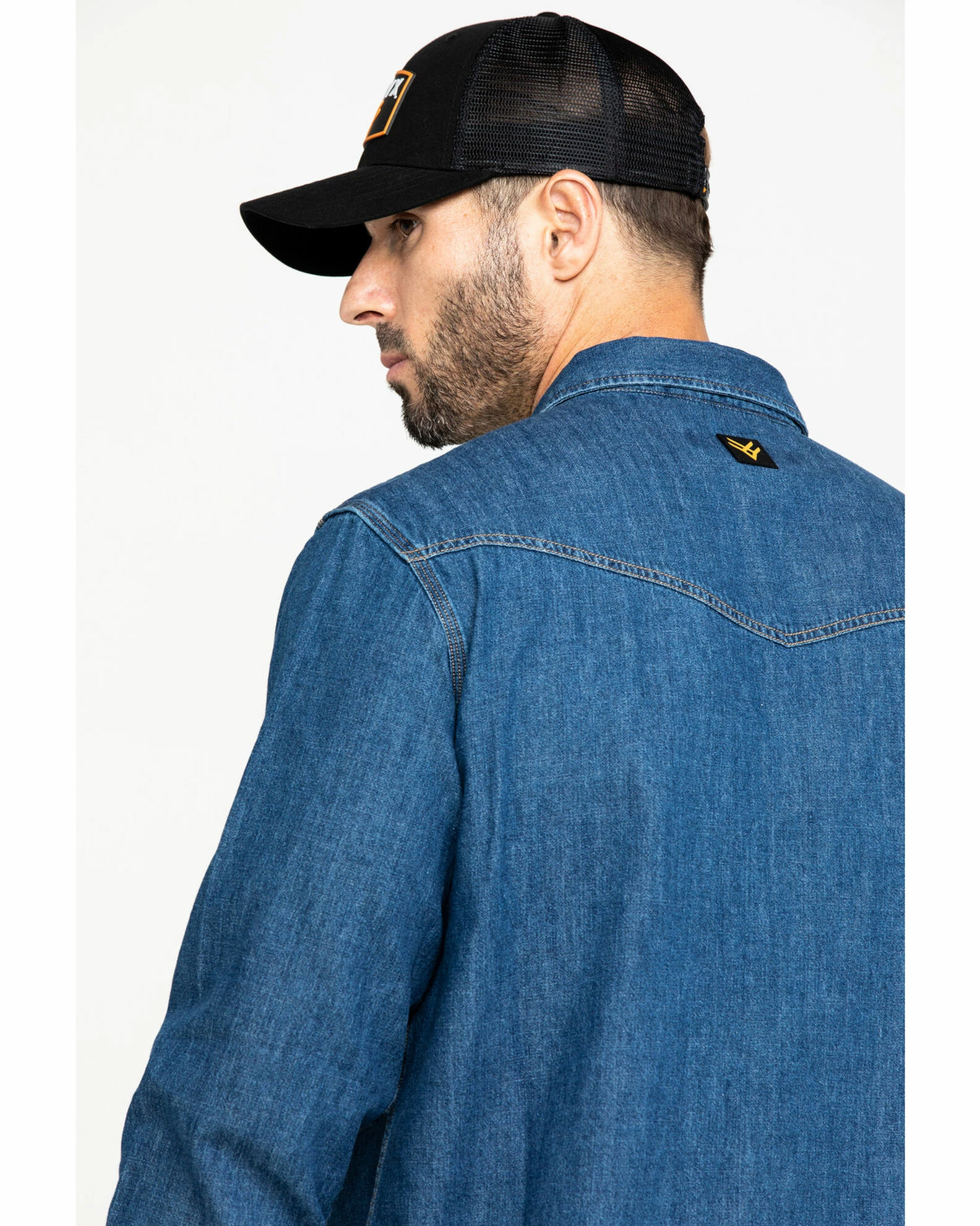 Hawx Men's Stonewashed Denim Snap Western Long Sleeve Work Shirt - Big Blue 7 Hawx Men's Stonewashed Denim Snap Western Long Sleeve Work Shirt - Big Blue - Image 5