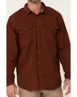 Hawx Men's Solid Mahogany Twill Snap Long Sleeve Work Shirt - Big 9 Hawx Men's Solid Mahogany Twill Snap Long Sleeve Work Shirt - Big -Hawx Shop 2000345072 204 P3