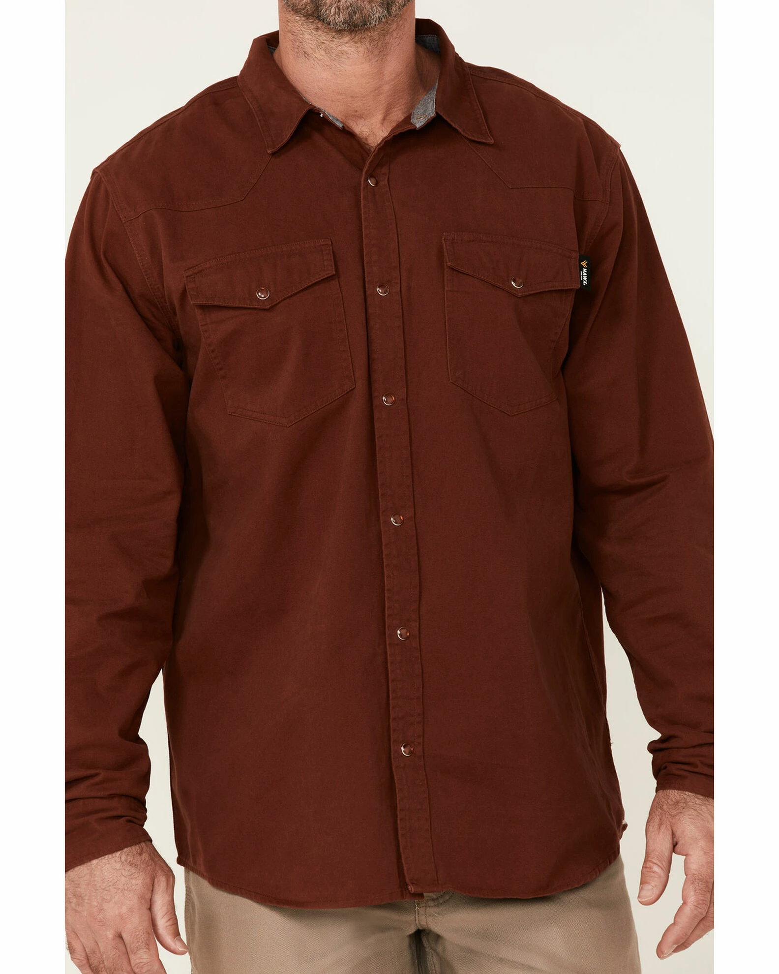Hawx Men's Solid Mahogany Twill Snap Long Sleeve Work Shirt - Big 5 Hawx Men's Solid Mahogany Twill Snap Long Sleeve Work Shirt - Big - Image 3