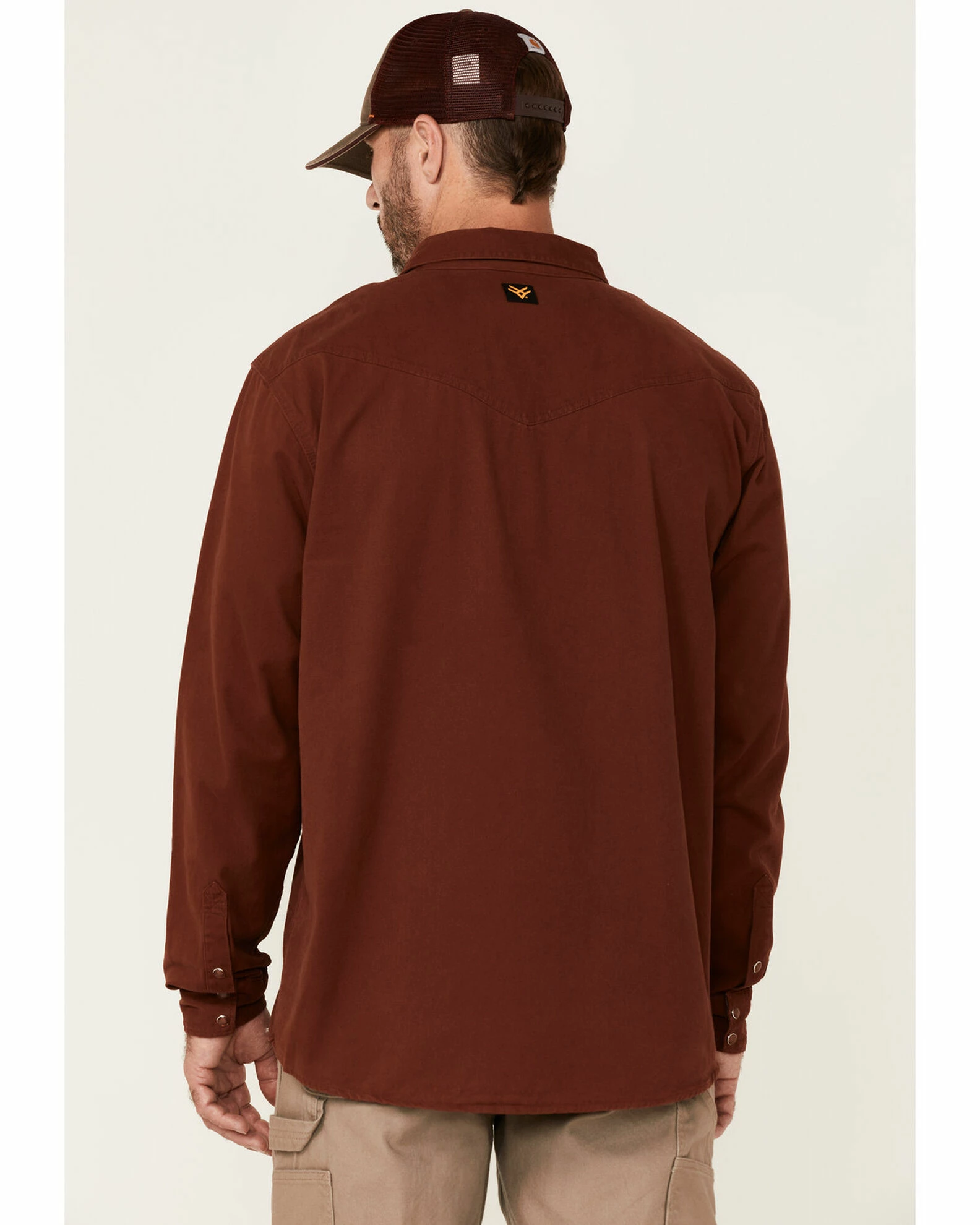 Hawx Men's Solid Mahogany Twill Snap Long Sleeve Work Shirt - Tall 6 Hawx Men's Solid Mahogany Twill Snap Long Sleeve Work Shirt - Tall - Image 4