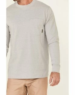 Hawx Men's Solid Light Grey Forge Long Sleeve Work Pocket T-Shirt - Tall -Hawx Shop 2000345551 025 P3