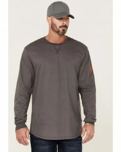 Hawx Men's FR Logo Long Sleeve Work T-Shirt - Big Charcoal