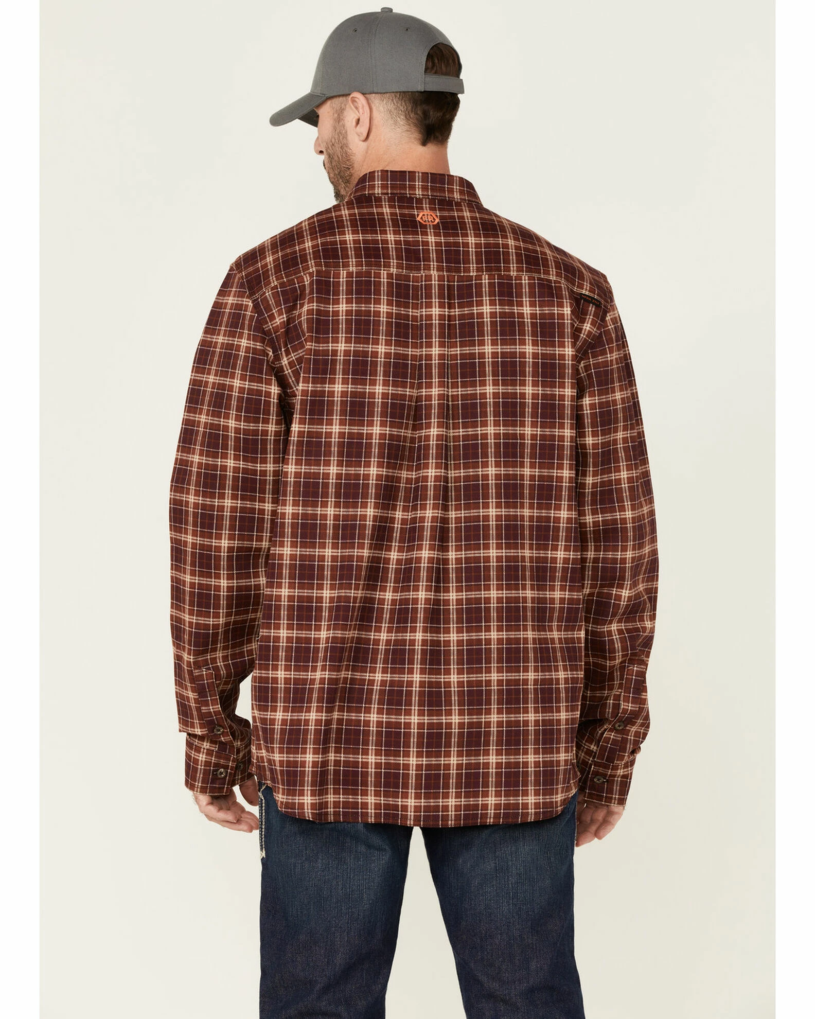 Hawx Men's FR Plaid Red Long Sleeve Button-Down Work Shirt - Tall 6 Hawx Men's FR Plaid Red Long Sleeve Button-Down Work Shirt - Tall - Image 4