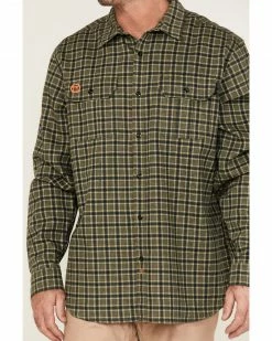 Hawx Men's FR Plaid Woven Long Sleeve Button-Down Work Shirt - Tall  Olive -Hawx Shop 2000351245 341 P3