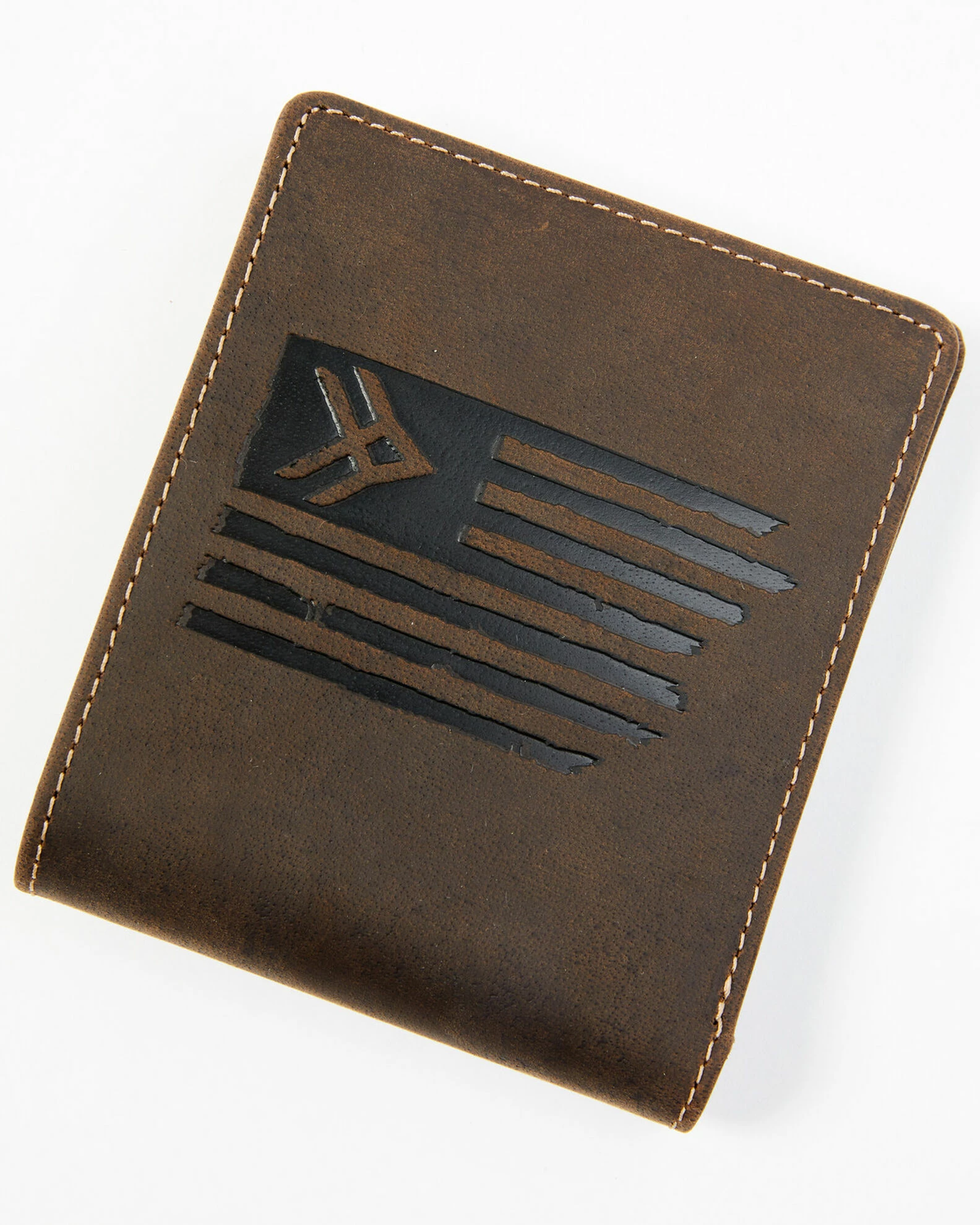 Hawx Men's Brown Flag Bifold Wallet 3 Hawx Men's Brown Flag Bifold Wallet