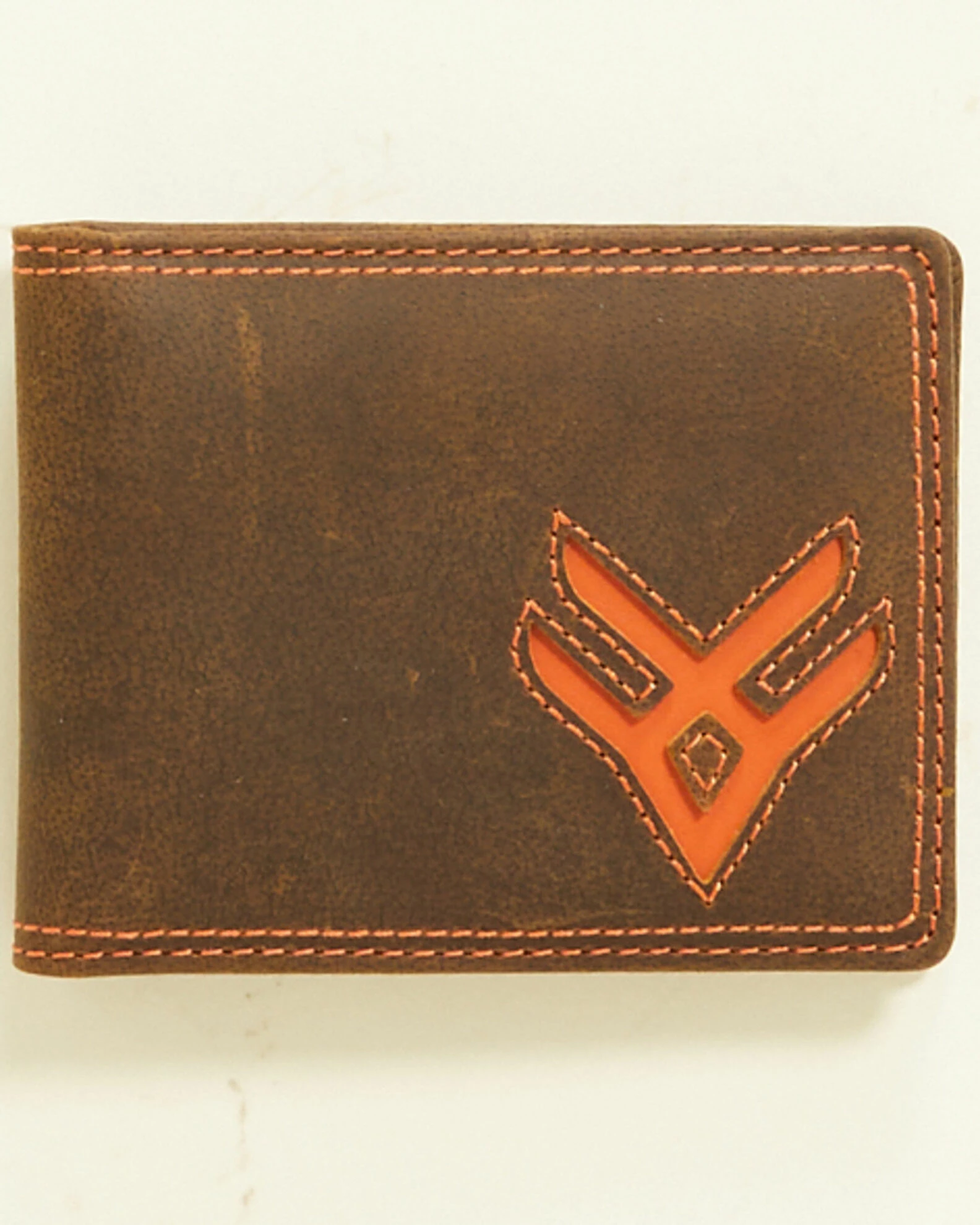 Hawx Men's Orange Logo Wallet Brown 2 Hawx Men's Orange Logo Wallet Brown