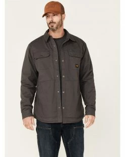 Hawx Men's Charcoal Gordon Stretch Ripstop Snap-Down Work Shirt JacketÂ