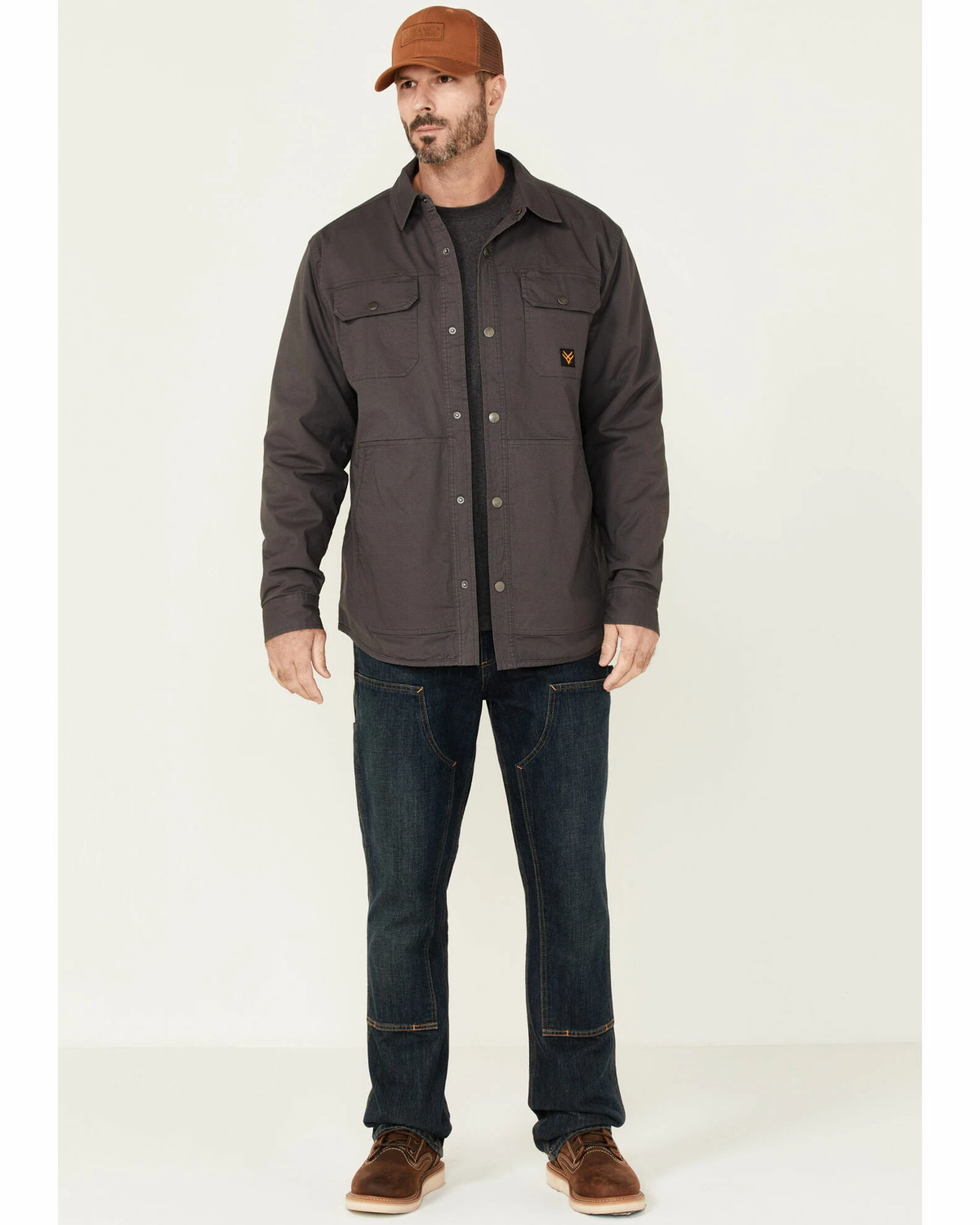 Hawx Men's Charcoal Gordon Stretch Ripstop Snap-Down Work Shirt Jacket 4 Hawx Men's Charcoal Gordon Stretch Ripstop Snap-Down Work Shirt Jacket - Image 2