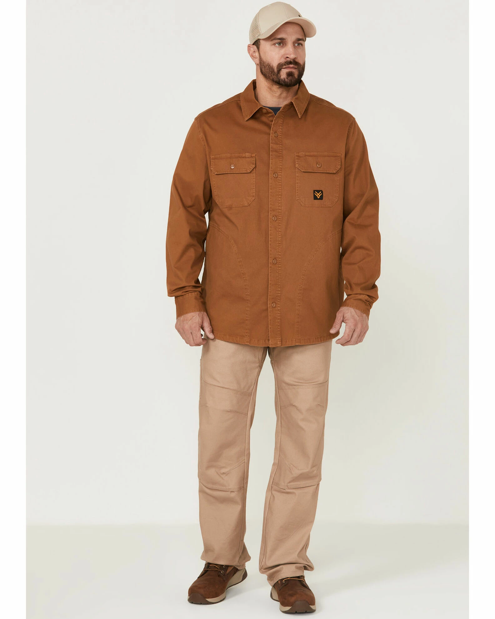 Hawx Men's Brawlins Weathered Bedford Rust Copper Button-Down Cord Work Shirt Jacket 4 Hawx Men's Brawlins Weathered Bedford Rust Copper Button-Down Cord Work Shirt Jacket - Image 2